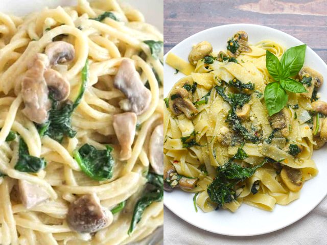 Mushroom and Spinach Pasta