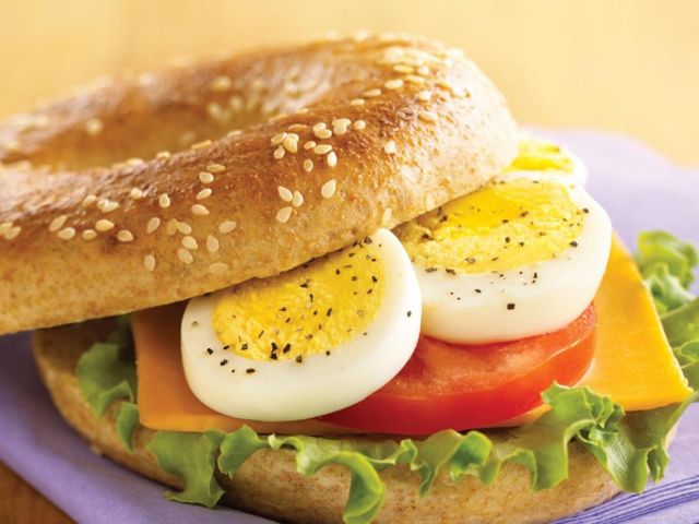Boiled egg sandwich for breakfast